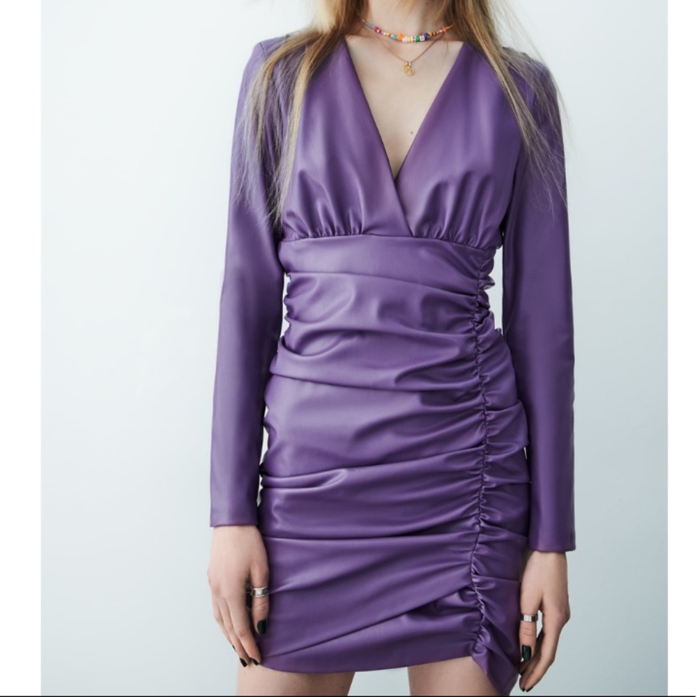 TRENDY FAUX LEATHER DRESS ❤️NWT